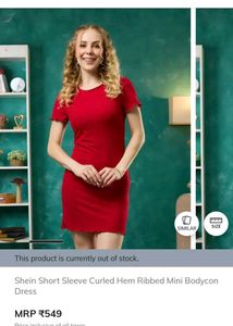 Red Ribbed Mini Bodycon Dress