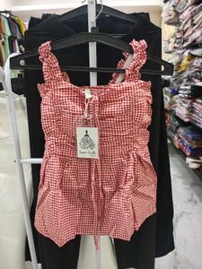 Gingham Ruffle Top