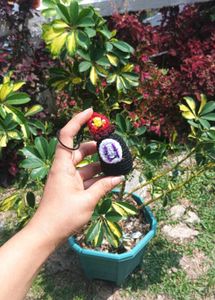 (Custom) Crochet No Face And CalciferbKeychain