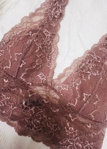 Wattiertes Bralette aus Spitze - Puderrosa - DAMEN