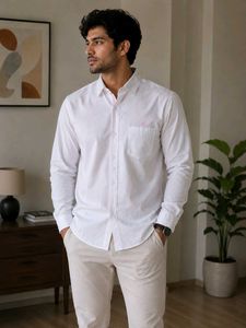 Men's White Button-Up Shirt