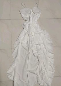 Chic White Ruffled Maxi Dress