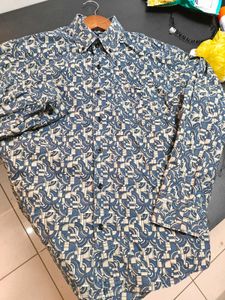 Patterned Long Sleeve Casual Shirt Size -M