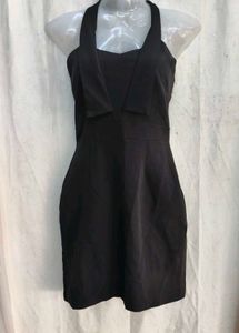6249. Chic Black Halter Neck Dress
