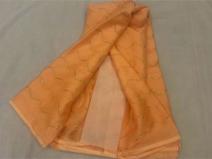 New Light Orange Chiffon Saree