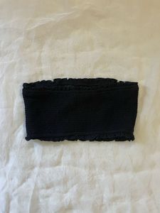 Black Smocked Tube Top