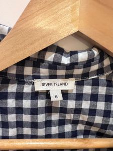 Black &amp; White Gingham Tie Shirt Short