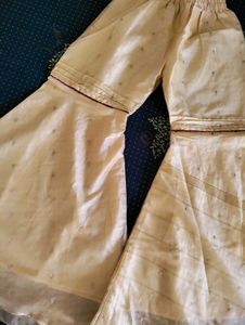 Cream Kurta Set with Sharara Pants totally new one
