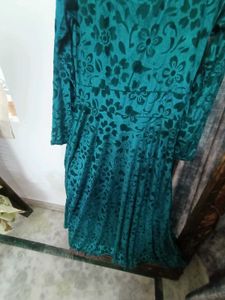 Teal Velvet Floral Gown