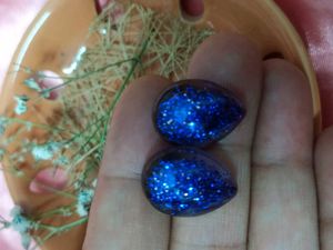 Sparkly Blue Teardrop Earrings