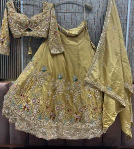 Exquisite Golden Embellished Lehenga Choli