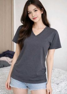 Basic V-Neck grey T-Shirt