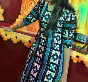 Stylish Geometric Print handmade Kurti