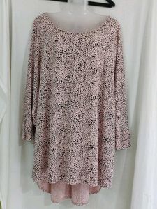 Pink Dalmatian Print Tunic Top