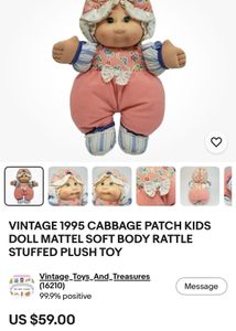 Vintage 1995 cabbage patch plush toy
