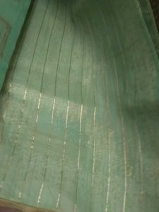 Elegant Mint Green Saree with Gold