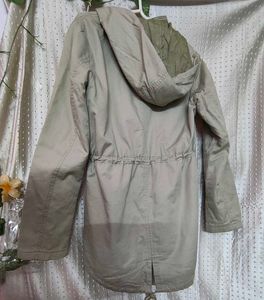 Khaki Drawstring Waist Anorak Jacket