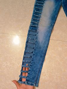 Stylish Blue Faded Denim For Women