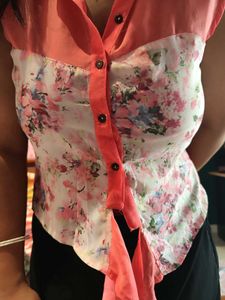 Beautiful Floral Sleeveless crop shirt