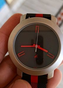 Fastrack Watch - Black &amp; Red Dial with Mesh Strap