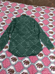 Stylish Boys' Printed Green Shirt | 6-8 years
