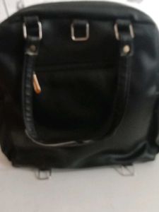 Classic Black Leather Handbag