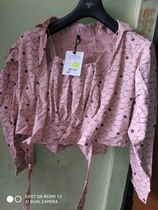 Crop Top With Shrug New Set