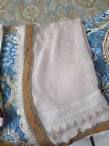 Cream Lace Trim Palazzo Pants
