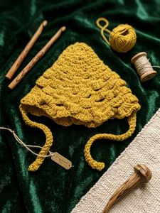 Handmade Crochet Baby Bonnet never used