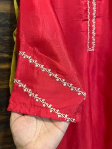 Vibrant W Kurta with unique Embellishments
