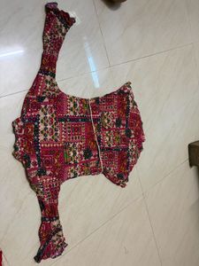 Boho Print Ruffle Sleeve Dress