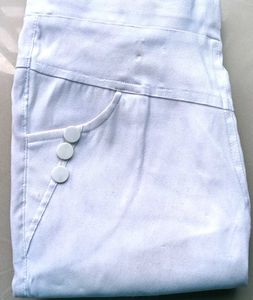 White jeans Pants with Button ⚪