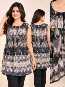 Stylish Printed Sleeveless Kurta