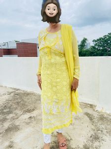 Yellow Embroidered Kurta Set