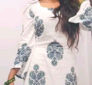 Elegant White Printed Kurta