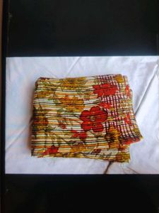 Vibrant Floral Print Saree