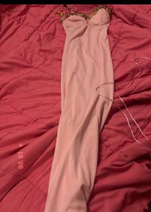 Floral Trimmed Pink Slip Dress