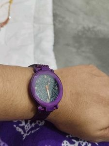 Sparkling Purple Magnetic Watch