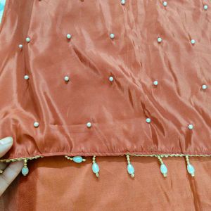 Elegant Embroidered unstitched suit, dress materia