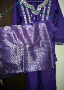Beautiful Purple Kurta Set with Dupatta