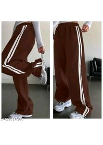 Stylish Brown Joggers with Side Stripes