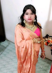 Elegant Peach Saree with Intricate Embroidery wit