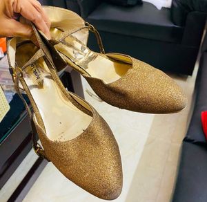 Golden Block Heels