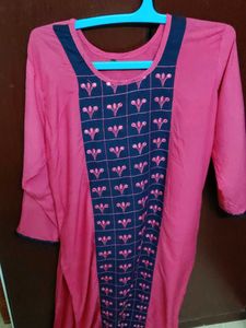 Pink Embroidered Kurti