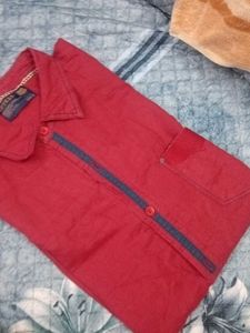 Classic Red Button-Down Shirt