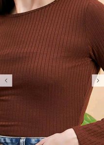 Brown Long Sleeve Top