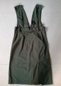 🇰🇷Stylish Olive Green Pinafore Dress