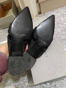 Charles and Keith Black Knotted Mules