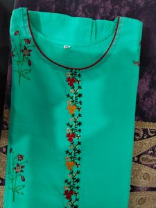 Print + Embroidery Kurta Set