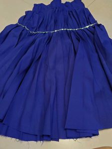 Vibrant Blue Pleated Ethnic Skirt